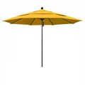 California Umbrella 11' Black Aluminum Market Patio Umbrella, Pacifica Yellow 194061333945